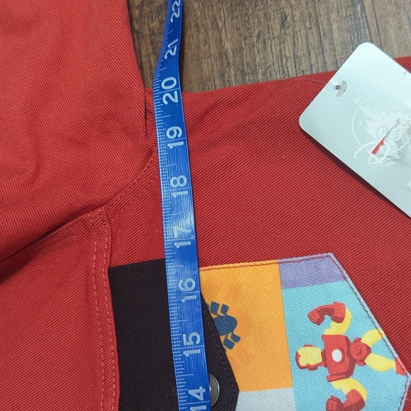 NWT Disney Marvel Pop Art Unisex Red Denim Jacket - Picture 7 of 10